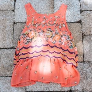 Orange floral tank